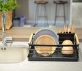 CARLA HOME Dish Drying Rack – Wooden Handles with Drainboard