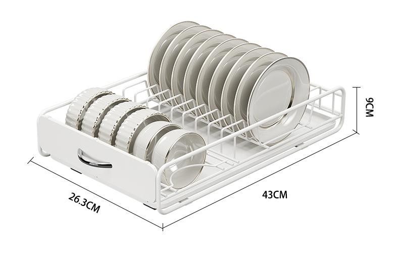 CARLA HOME Pull Out Dish Rack – Slide Out Cabinet Drawer Organiser