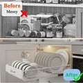 CARLA HOME Pull Out Dish Rack – 2 Pack Slide Out Cabinet Drawer Organisers