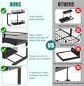 CARLA HOME Height-Adjustable L-Shape Under Sink Organizer with Pull-Out Baskets - Black, 1 Pack