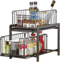 CARLA HOME 2-Tier Sliding Cabinet Organizer with Pull-Out Drawers