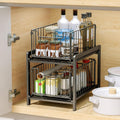 CARLA HOME 2-Tier Sliding Cabinet Organizer with Pull-Out Drawers