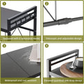 CARLA HOME Adjustable Microwave Oven Rack with 6 Hooks - 2 Tier Black