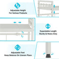 CARLA HOME Adjustable Microwave Oven Rack with 6 Hooks - 2 Tier White