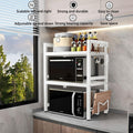 CARLA HOME Adjustable Microwave Oven Rack with 6 Hooks - 3 Tier