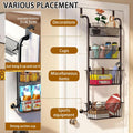 CARLA HOME 4-Tier Over the Door Organiser – Metal Basket Door Storage Rack