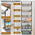 CARLA HOME 6-Tier Over the Door Organiser – Black with Metal Baskets