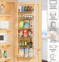 CARLA HOME 6-Tier Over the Door Organiser – White with Metal Baskets