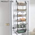 CARLA HOME 6-Tier Over the Door Organiser – White with Metal Baskets