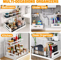 CARLA HOME 2-Tier Under Sink Organizer with Sliding Drawers - 2 Pack