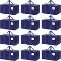 CARLA HOME Large Moving Storage Bags – Blue 12 Pack, 95L with Zippers & Handles
