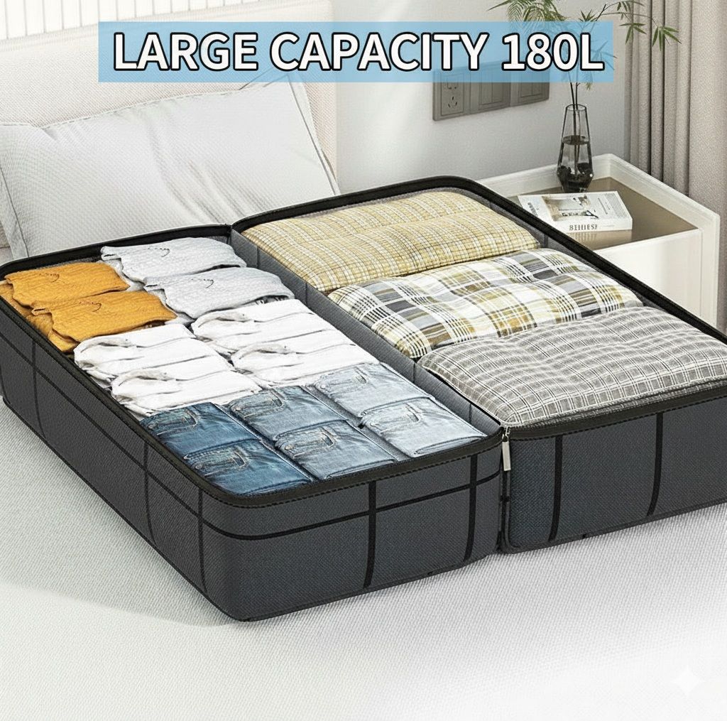 CARLA HOME Extra Large Moving Storage Bags – 180L 4 Pack with Handles