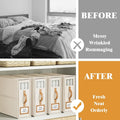 CARLA HOME Bed Sheet Organiser Set – Beige 8 Pack with Handle & Window