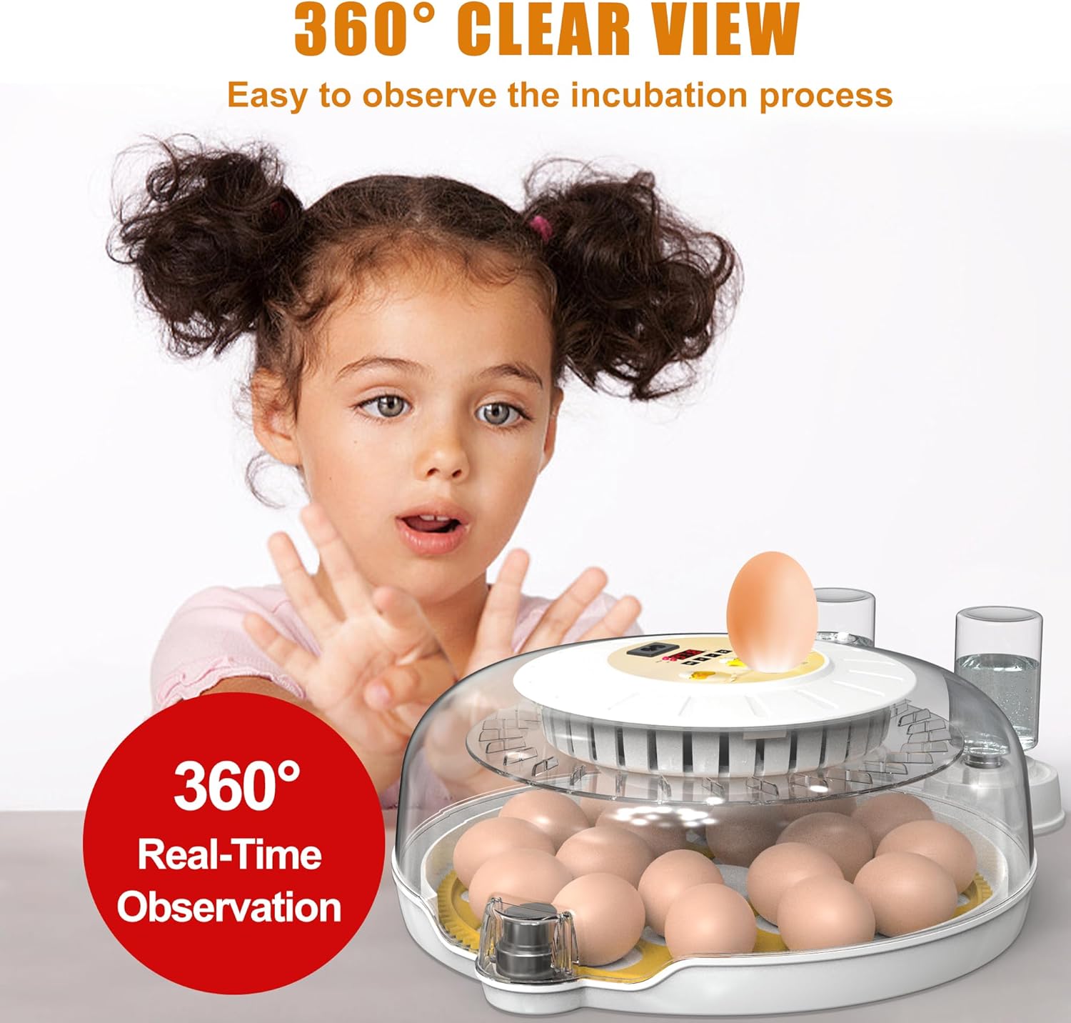 CARLA HOME Automatic Egg Incubator with LED Display & Candler - 18 Egg