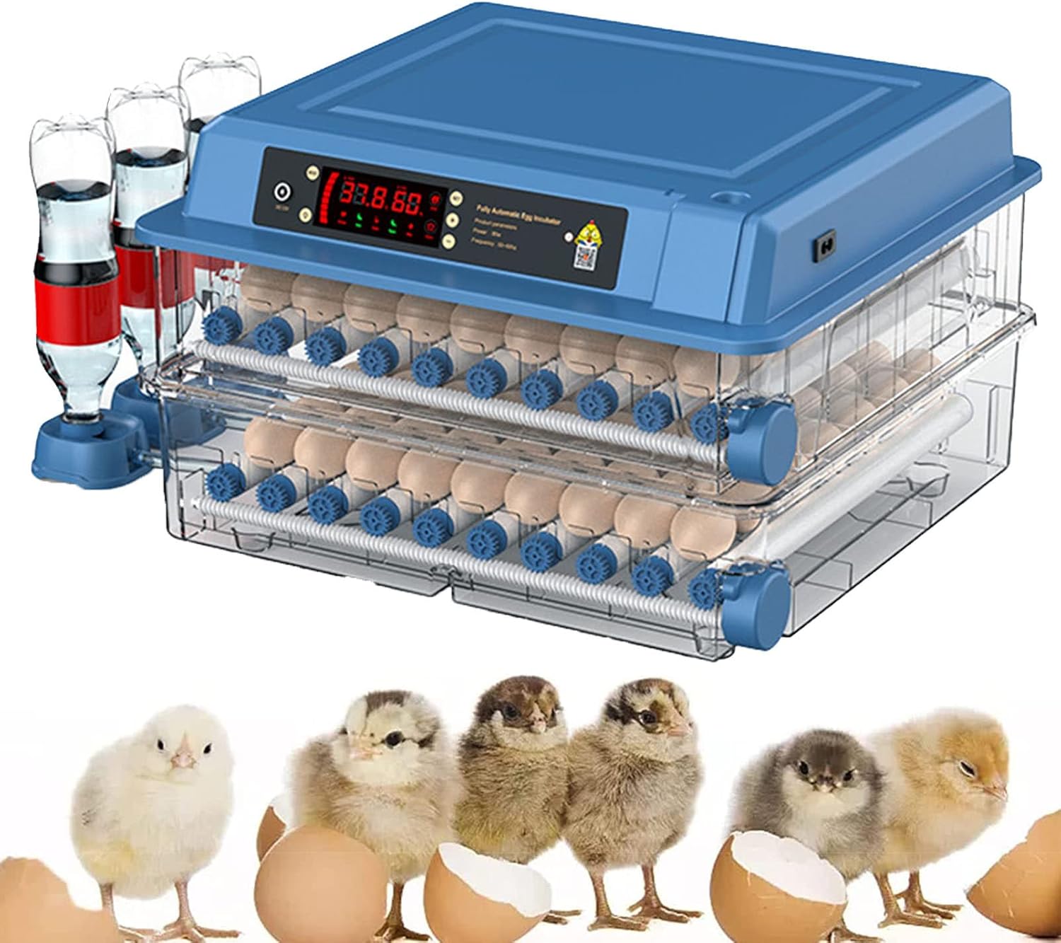 CARLA HOME Automatic Egg Incubator with LED Display & Candler - 128 Egg