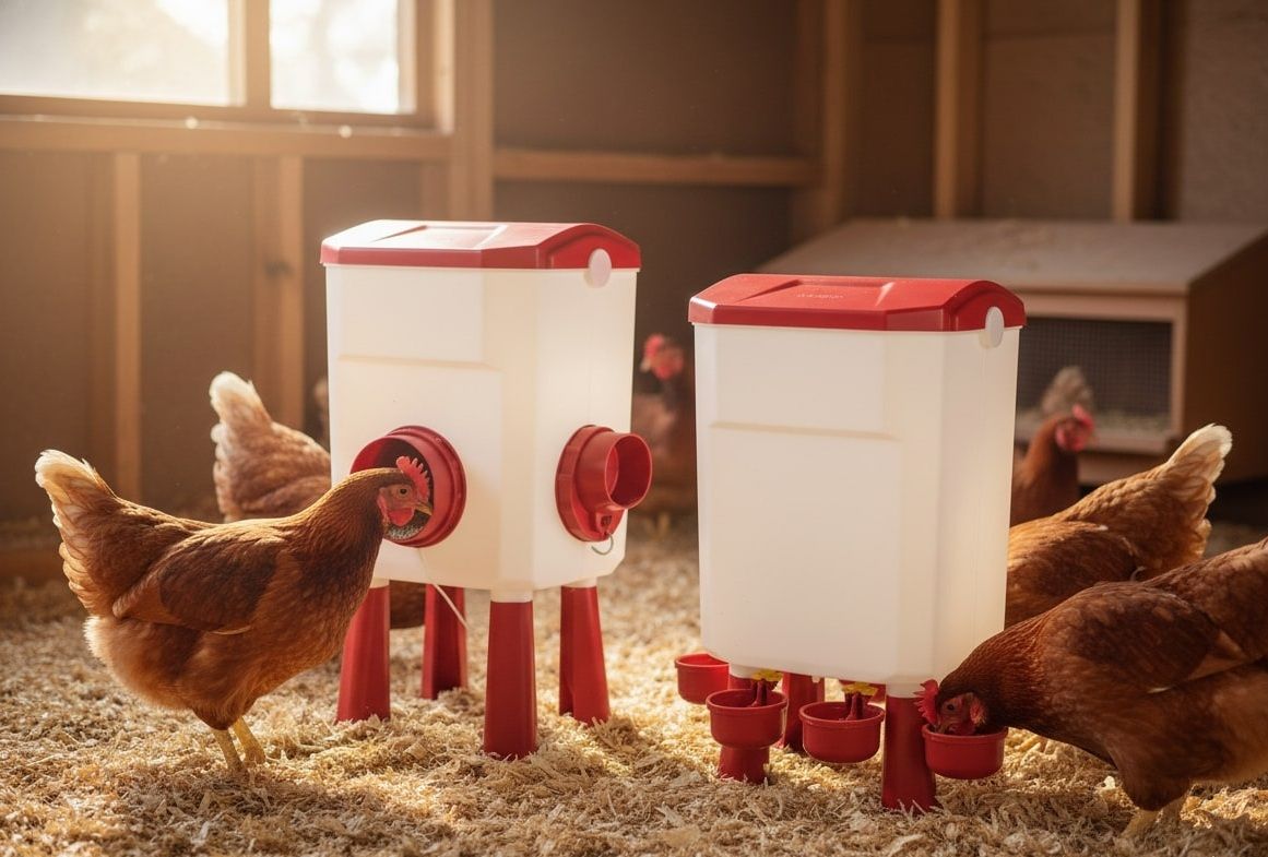 CARLA HOME Automatic Chicken Feeder Waterer Set - 8kg & 7L Red