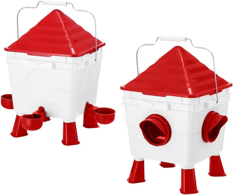 CARLA HOME Chicken Feeder & Waterer Set 8KG Food 8L Water
