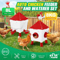 CARLA HOME Chicken Feeder & Waterer Set 8KG Food 8L Water