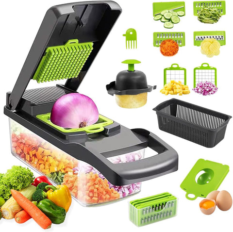 CARLA HOME 16-in-1 Mandoline Vegetable Chopper – Storage Container & 8 Blades