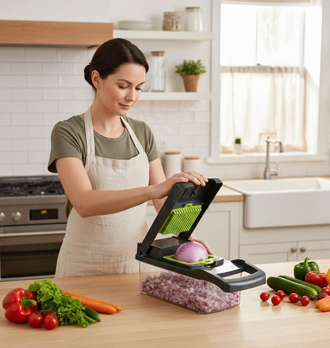 CARLA HOME 16-in-1 Mandoline Vegetable Chopper – Storage Container & 8 Blades