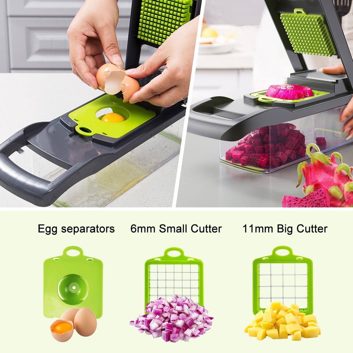 CARLA HOME 16-in-1 Mandoline Vegetable Chopper – Storage Container & 8 Blades