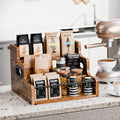 CARLA HOME 3-Tier Liquor Bottle Display Shelf with Rustic Wood & Metal Rail