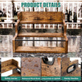 CARLA HOME 3-Tier Liquor Bottle Display Shelf with Rustic Wood & Metal Rail