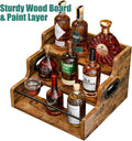 CARLA HOME 3-Tier Liquor Bottle Display Shelf with Rustic Wood & Metal Rail