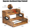 CARLA HOME 3-Tier Liquor Bottle Display Shelf with Rustic Wood & Metal Rail