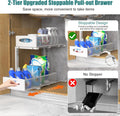 CARLA HOME Height-Adjustable L-Shape Under Sink Organizer with Pull-Out Baskets - White, 1 Pack