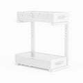 CARLA HOME Height-Adjustable L-Shape Under Sink Organizer with Pull-Out Baskets - White, 2 Pack