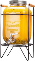 CARLA HOME Glass Drink Dispenser – 5L with Metal Stand & Stainless Steel Tap
