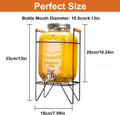 CARLA HOME Glass Drink Dispenser – 5L with Metal Stand & Stainless Steel Tap