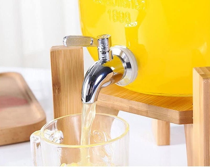 CARLA HOME Glass Drink Dispenser – 5L with Metal Stand & Stainless Steel Tap