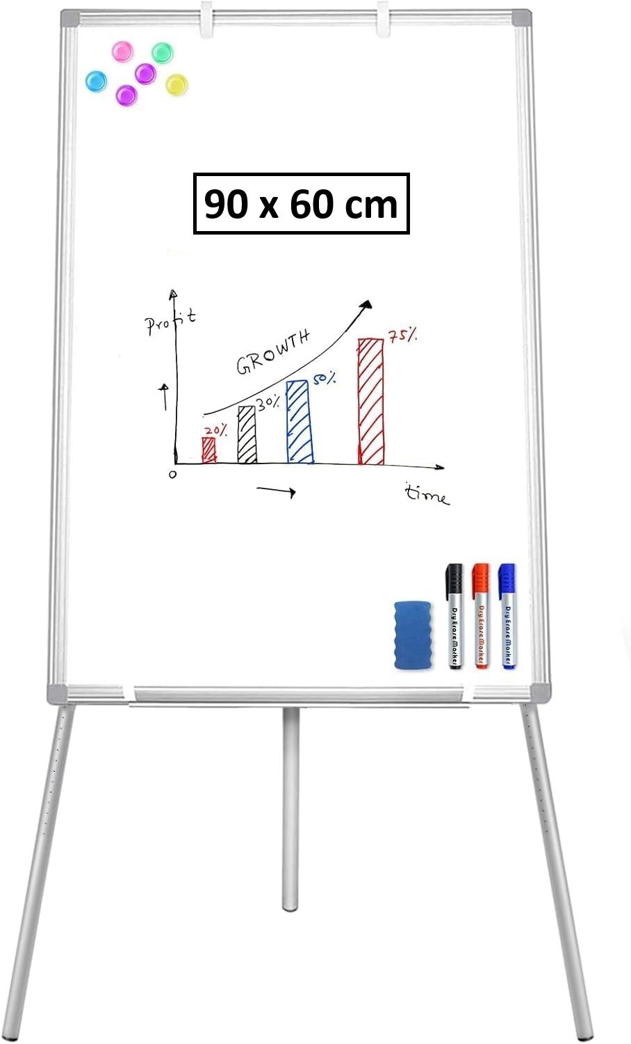 CARLA HOME 90x60cm Magnetic Whiteboard Easel with Adjustable Tripod Stand