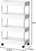 CARLA HOME Slim 4-Tier Storage Cart Organiser with Wheels