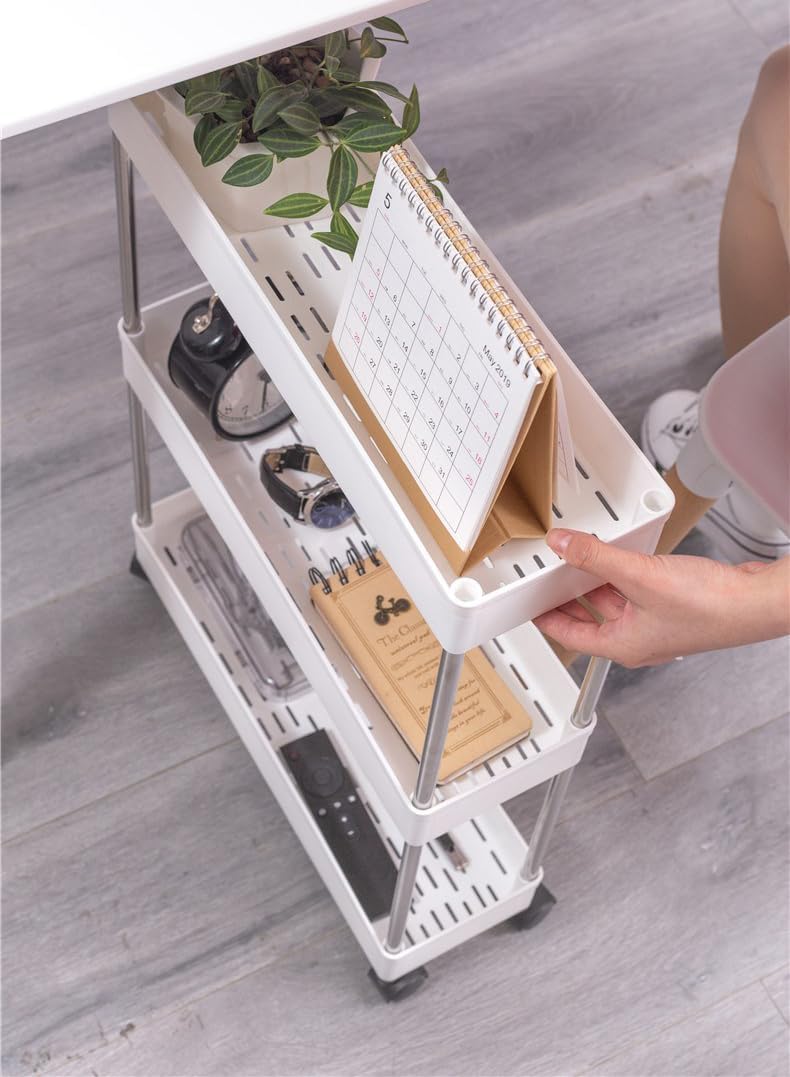 CARLA HOME Slim 4-Tier Storage Cart Organiser with Wheels