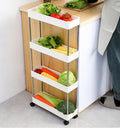 CARLA HOME Slim 4-Tier Storage Cart Organiser with Wheels