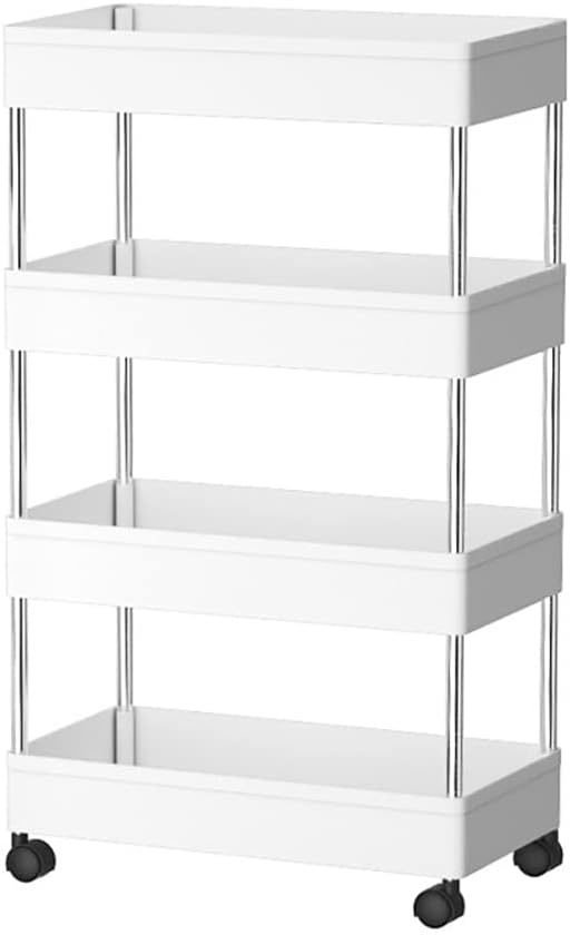 CARLA HOME Slim 4-Tier Storage Cart Organiser with Wheels