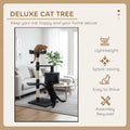 CARLA HOME Cat Tree with Plush Perch, Condo & Sisal Posts - Dark Grey 140cm
