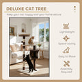 CARLA HOME Cat Tree with Plush Perch, Condo & Sisal Posts - Beige 140cm