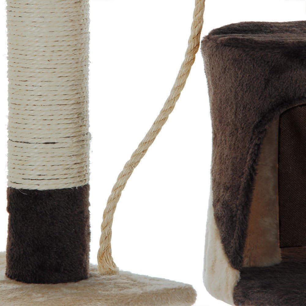 CARLA HOME Cat Tree with Plush Perch, Condo & Sisal Posts - Beige 140cm