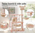 CARLA HOME Cat Tree Tower with Ladder, Hammock & Condo - Beige 141cm