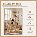 CARLA HOME Cat Tree Tower with Ladder, Hammock & Condo - Beige 141cm