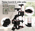 CARLA HOME Cat Tree Tower – Black 180cm, Dual Condos & Sisal Ramps