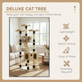 CARLA HOME Cat Tree Tower – Beige 180cm, Dual Condos & Sisal Ramps