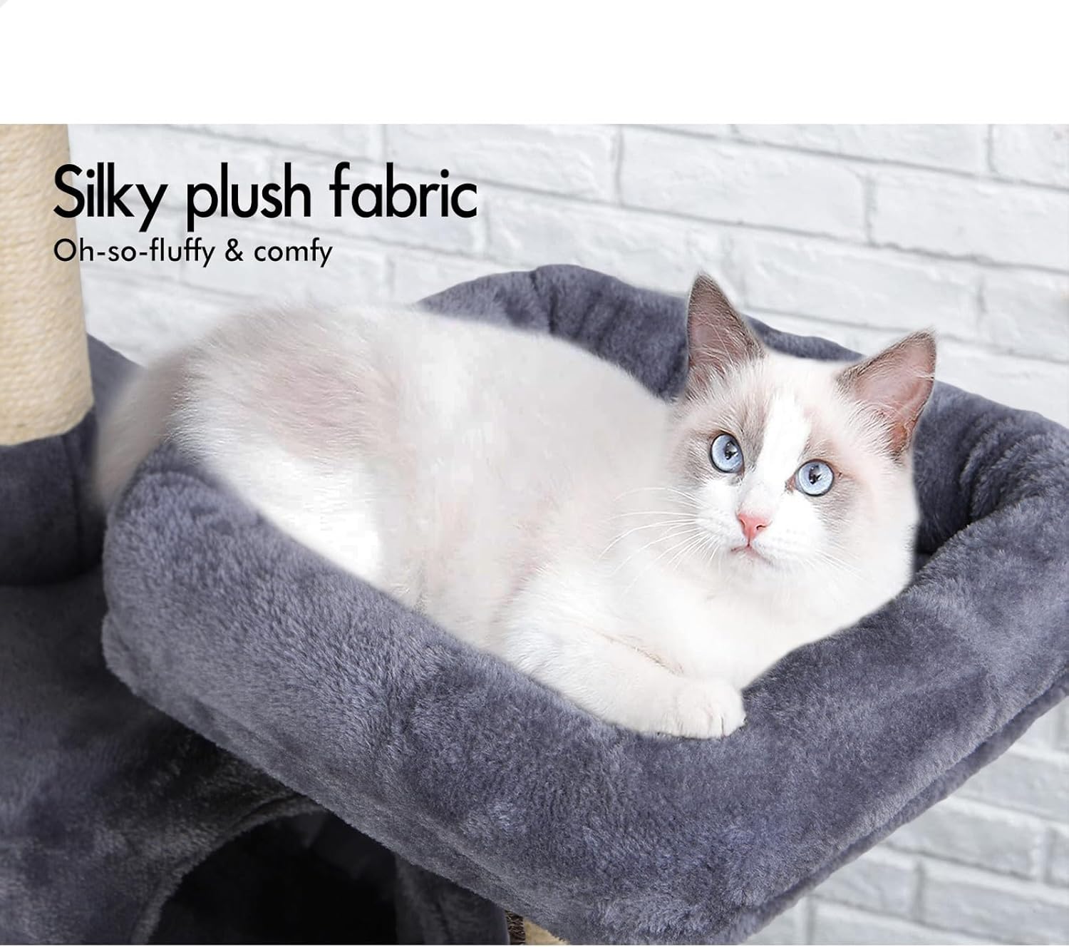CARLA HOME Cat Tree Tower – Grey 180cm, Plush Perches & Dual Condos