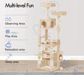 CARLA HOME Cat Tree Tower – Beige 180cm, Plush Perches & Dual Condos