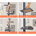 CARLA HOME Floor to Ceiling Cat Tree Tower – Grey 230-286cm Adjustable Height