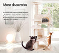 CARLA HOME Cat Tree Tower – Beige 134cm, Plush Perches & Sisal Scratching Posts